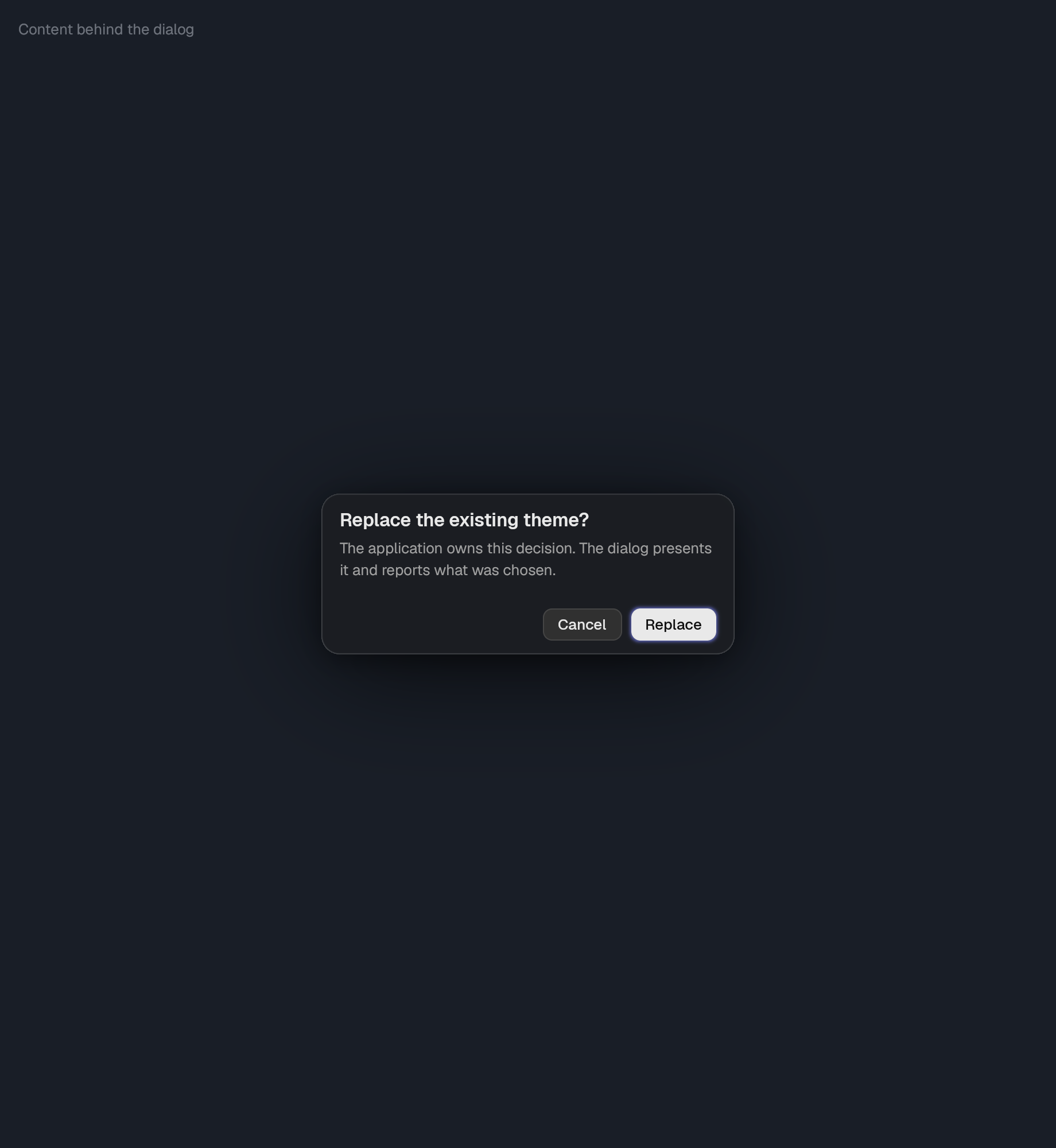 The Dialog component in dialog