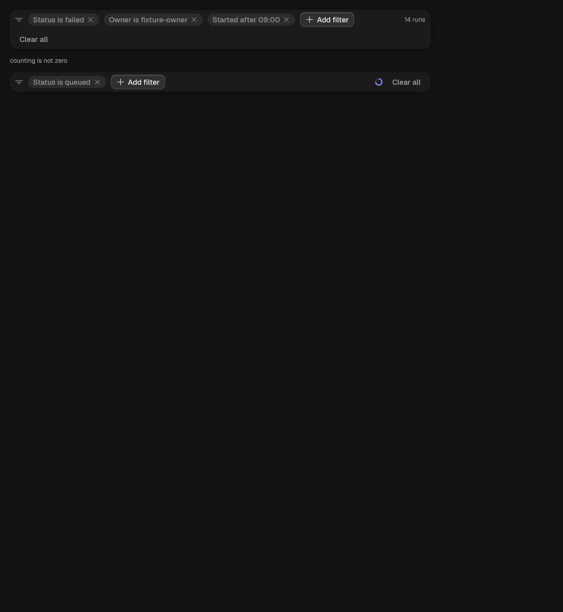 The FilterBar component in filter-bar