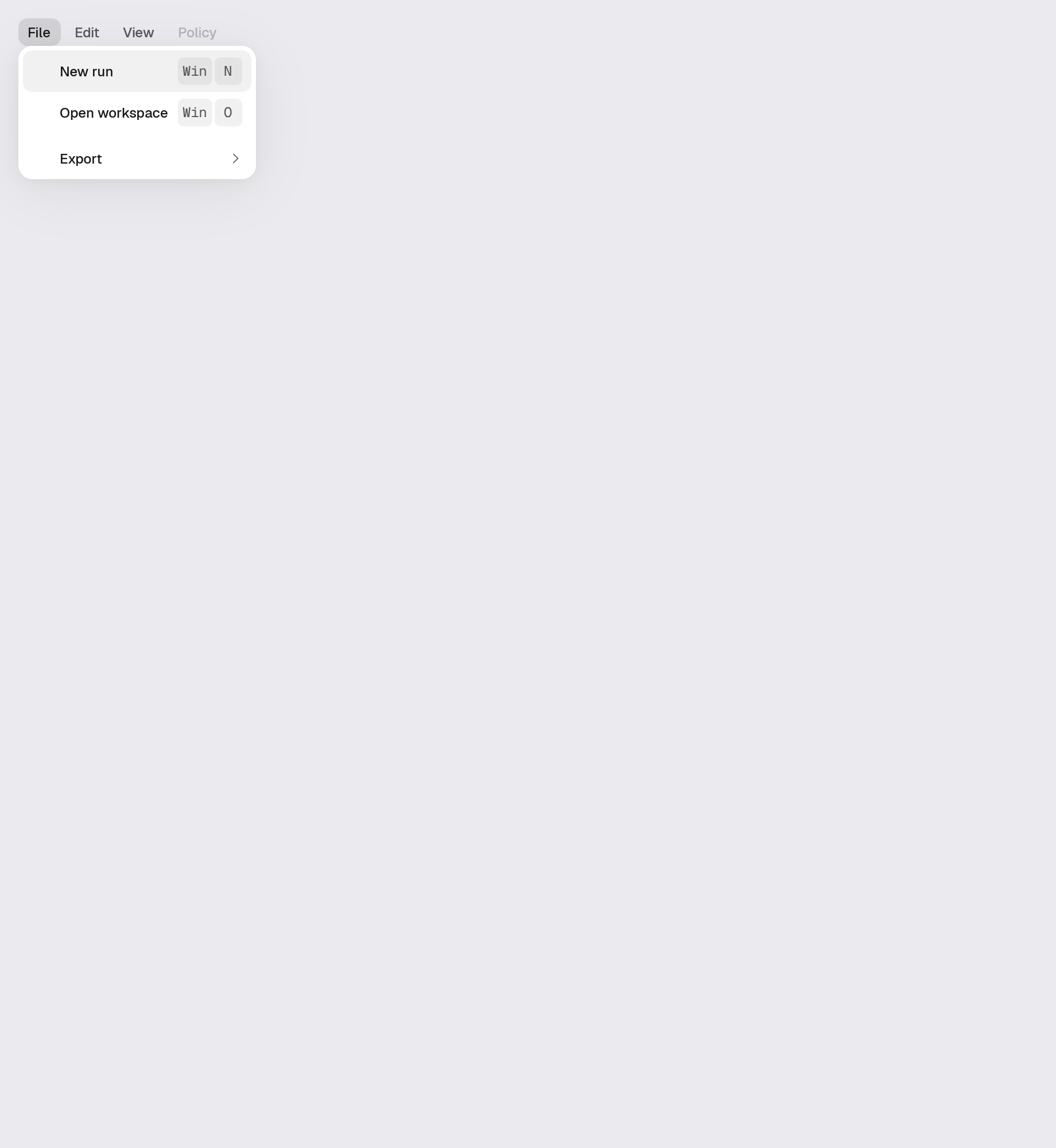 The menubar scene in studio-light