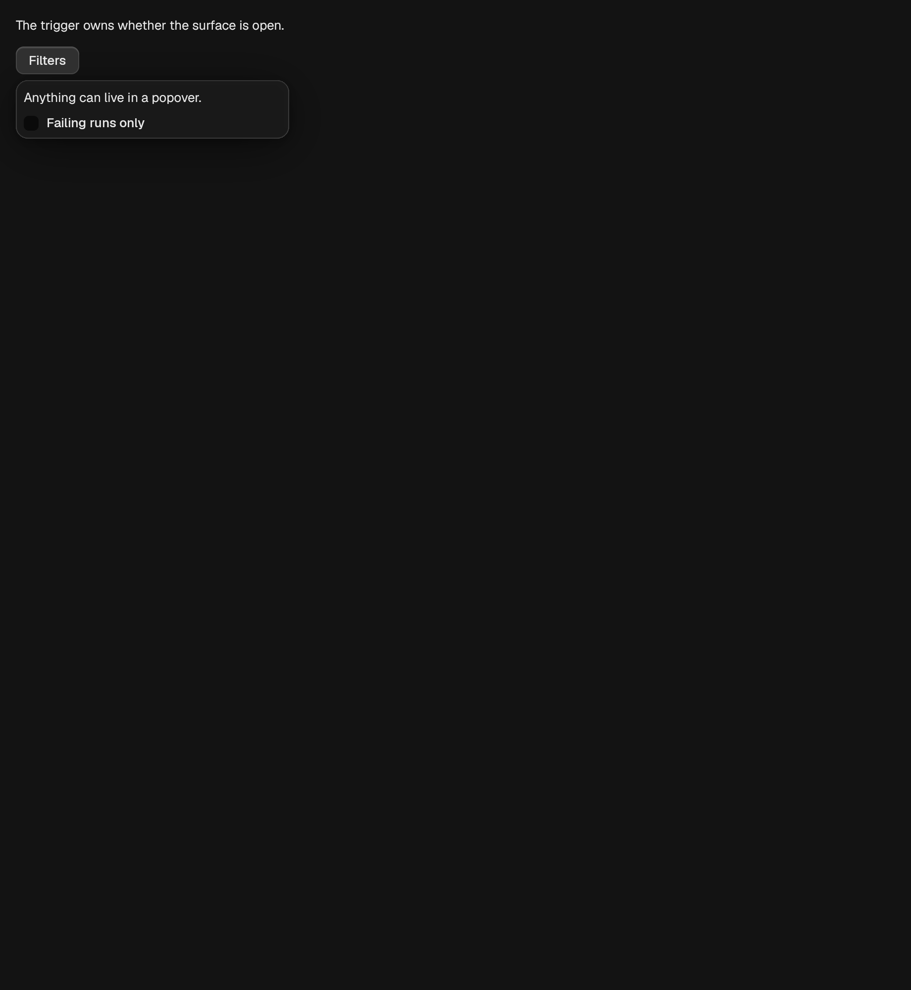 The Popover component in popover