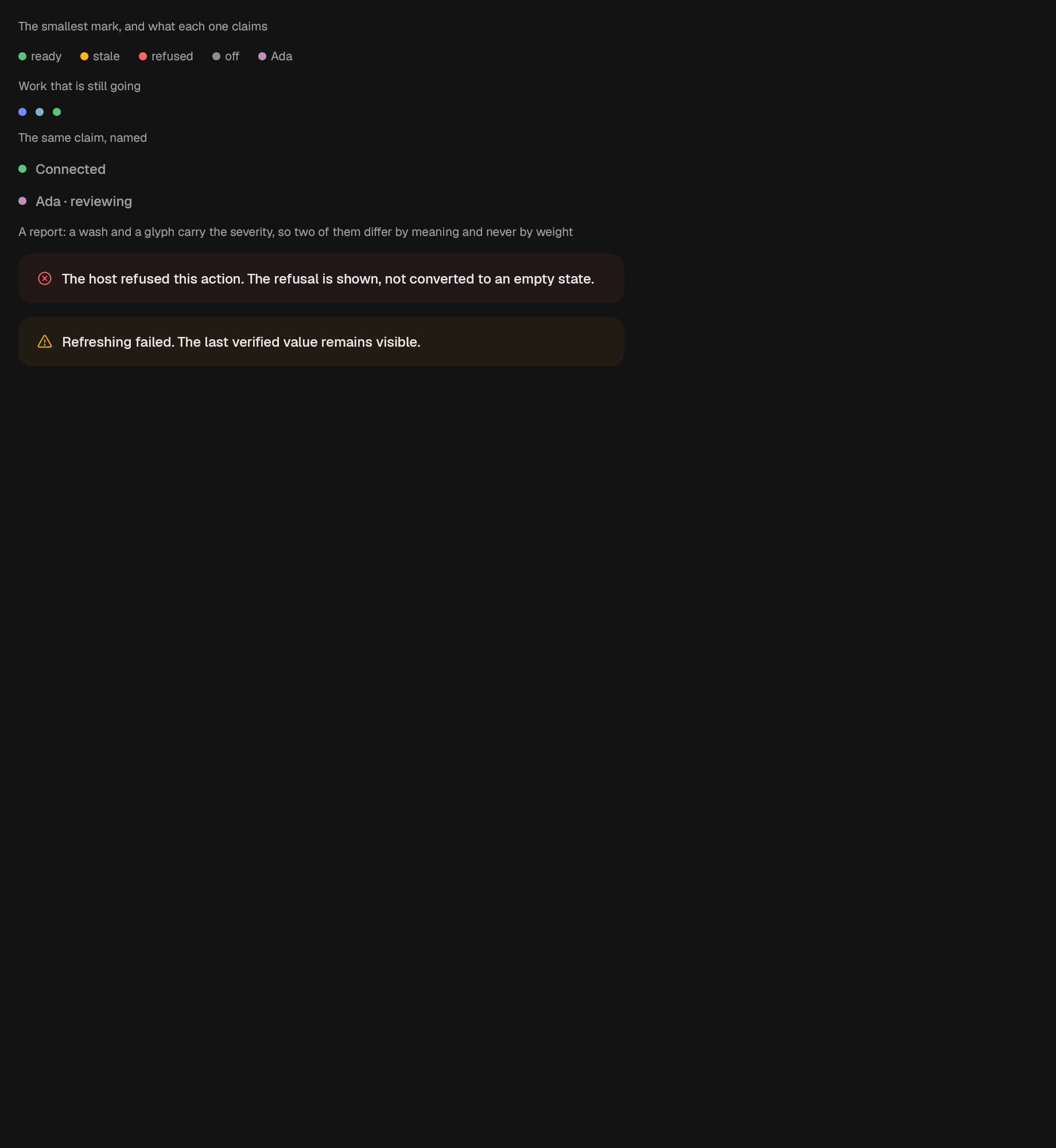 The Callout component in status