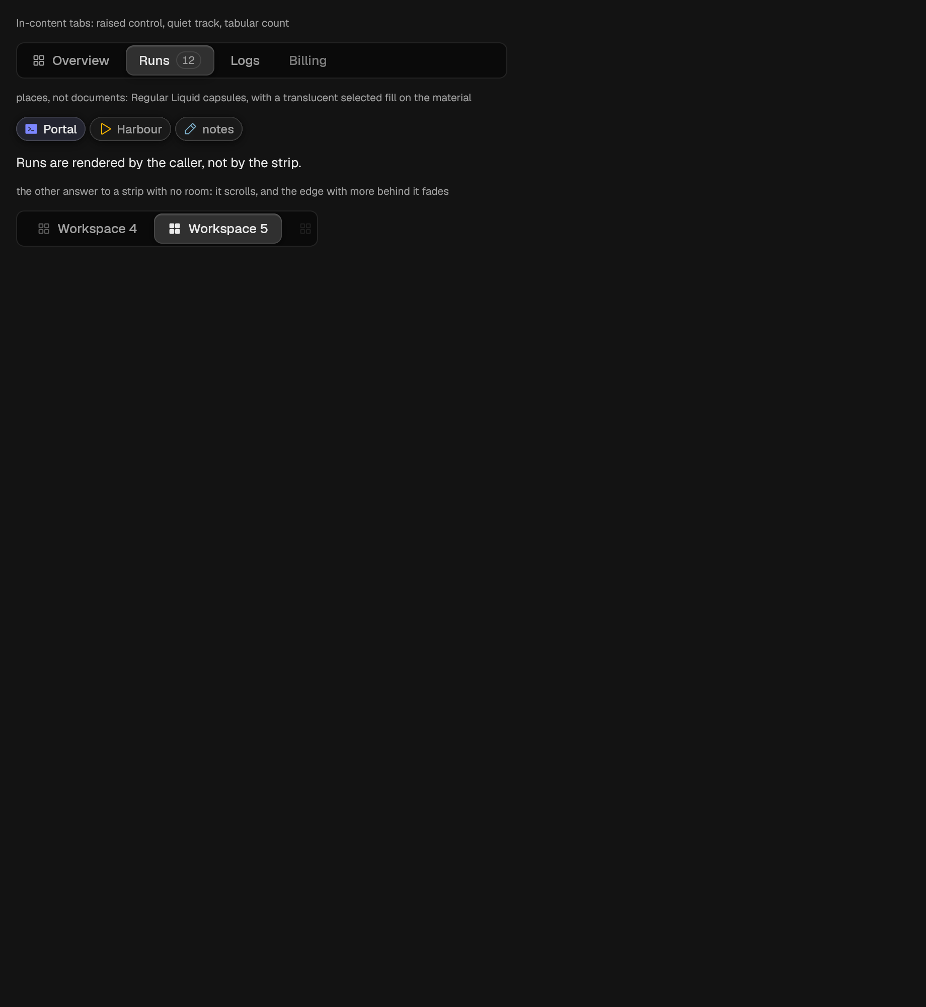 The Tabs component in tabs