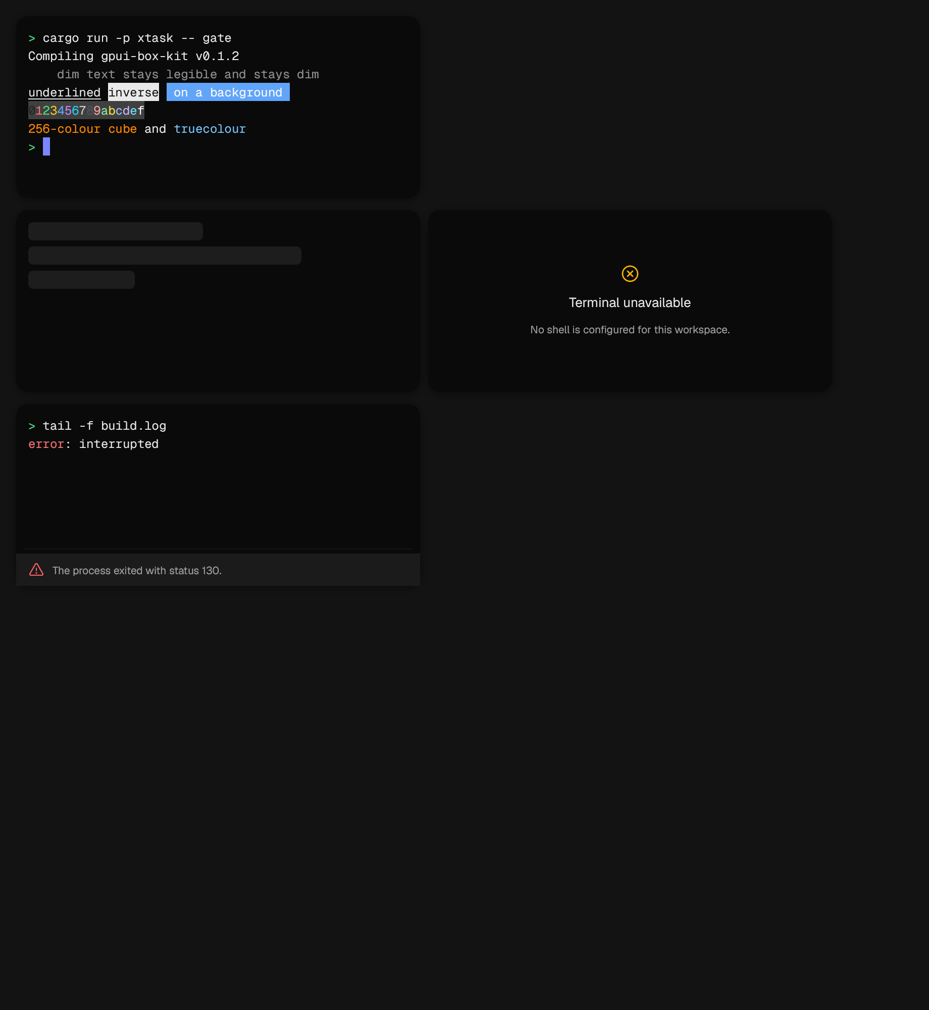 The Terminal component in terminal