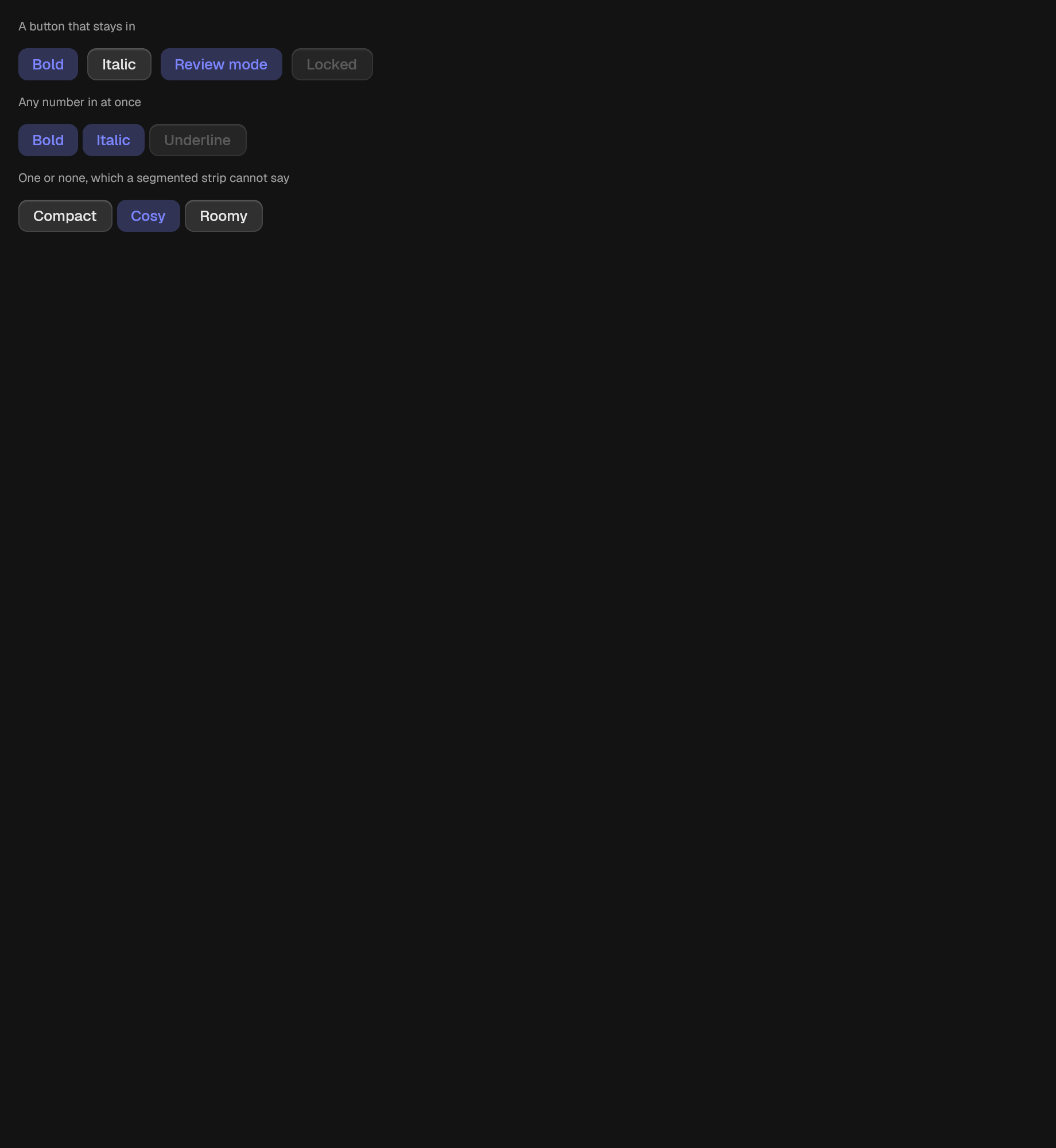 The Toggle component in toggle