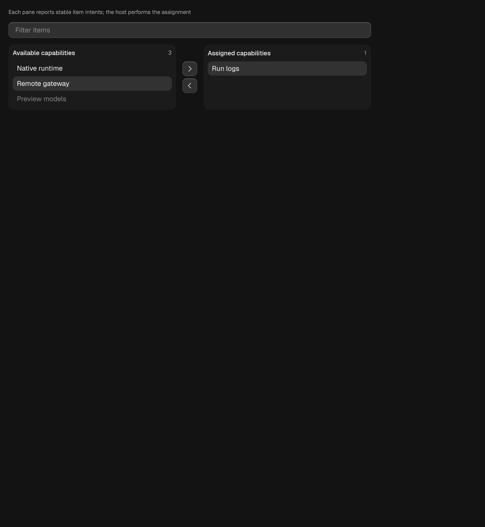 The TransferList component in transfer-list