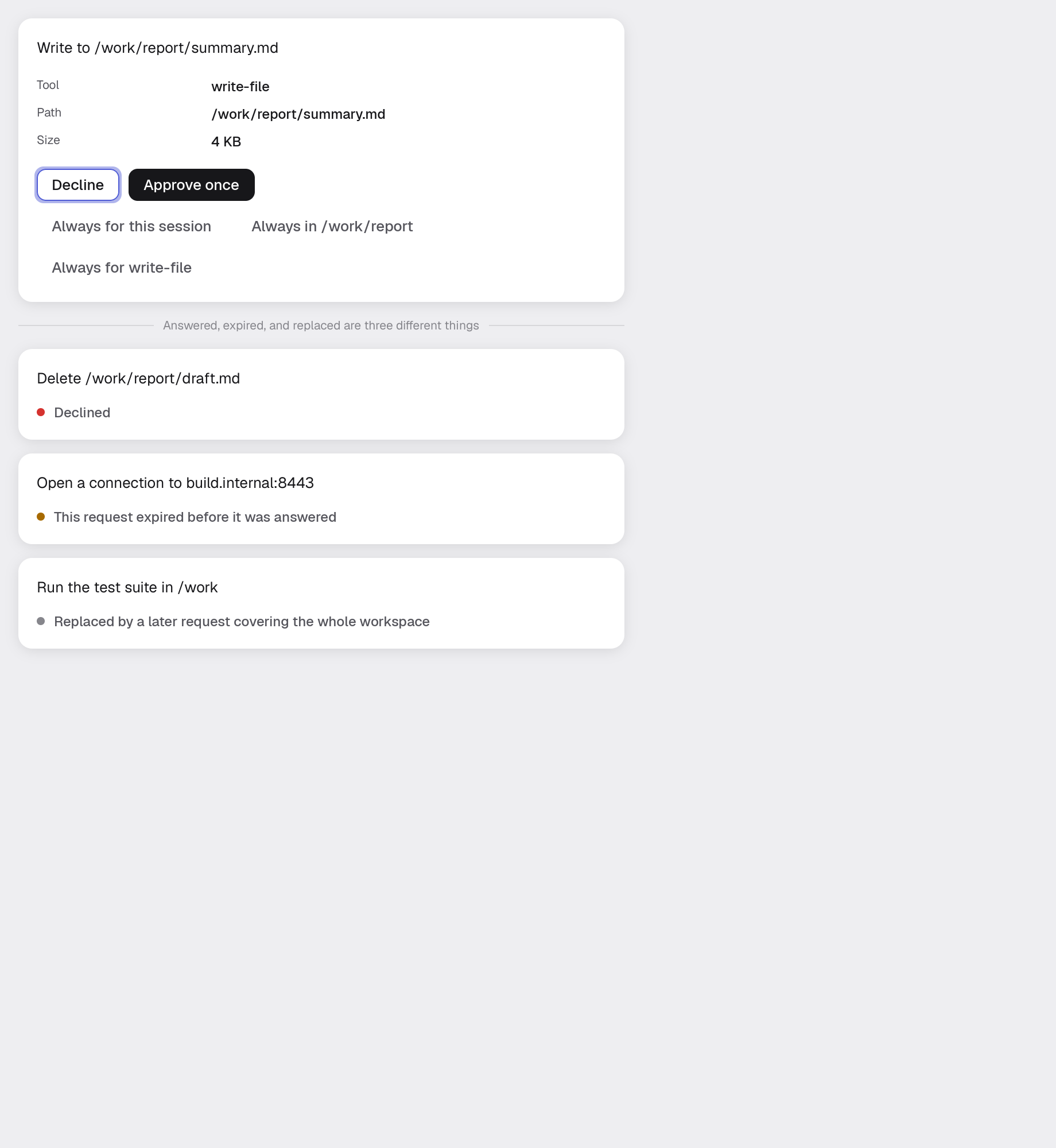 approval in the light theme
