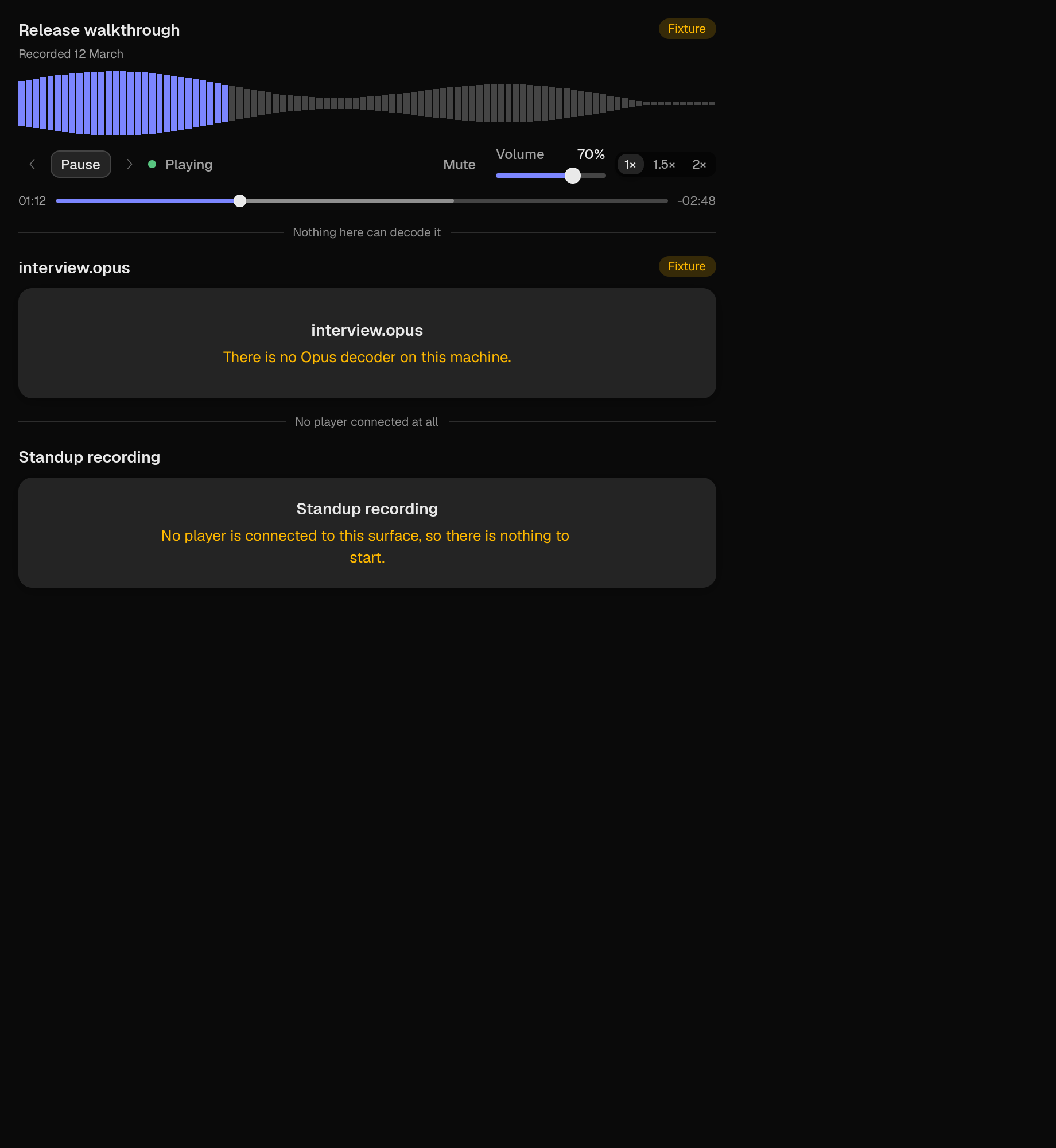 The audio-player scene