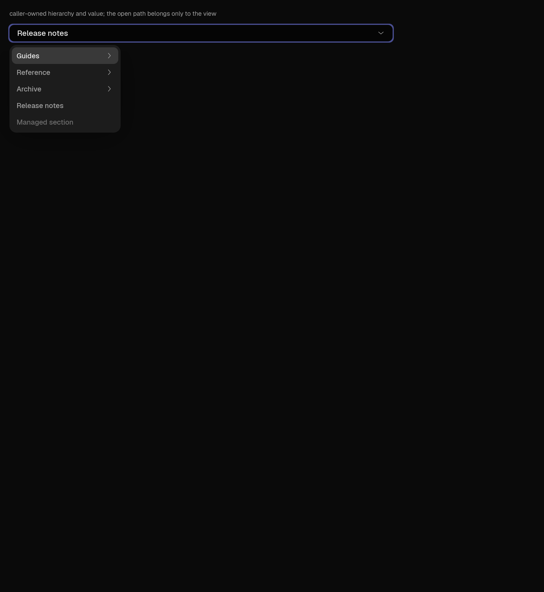 cascader in the dark theme