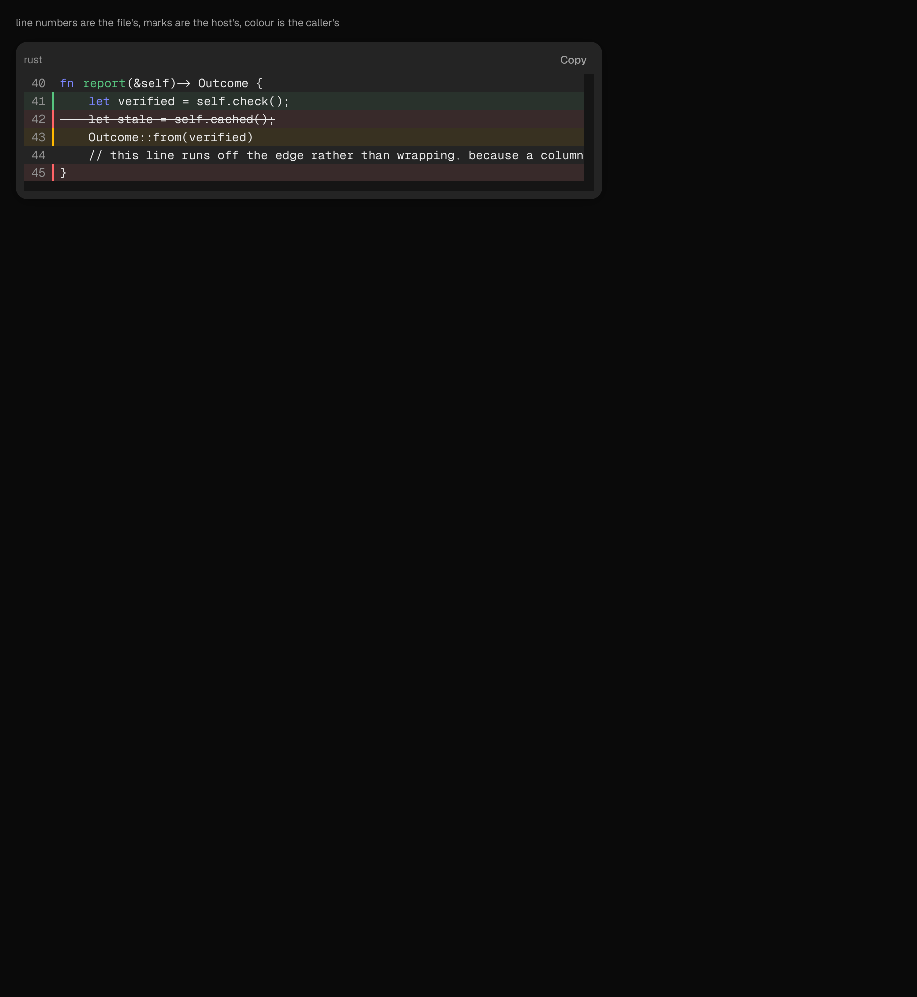 code-view in the dark theme