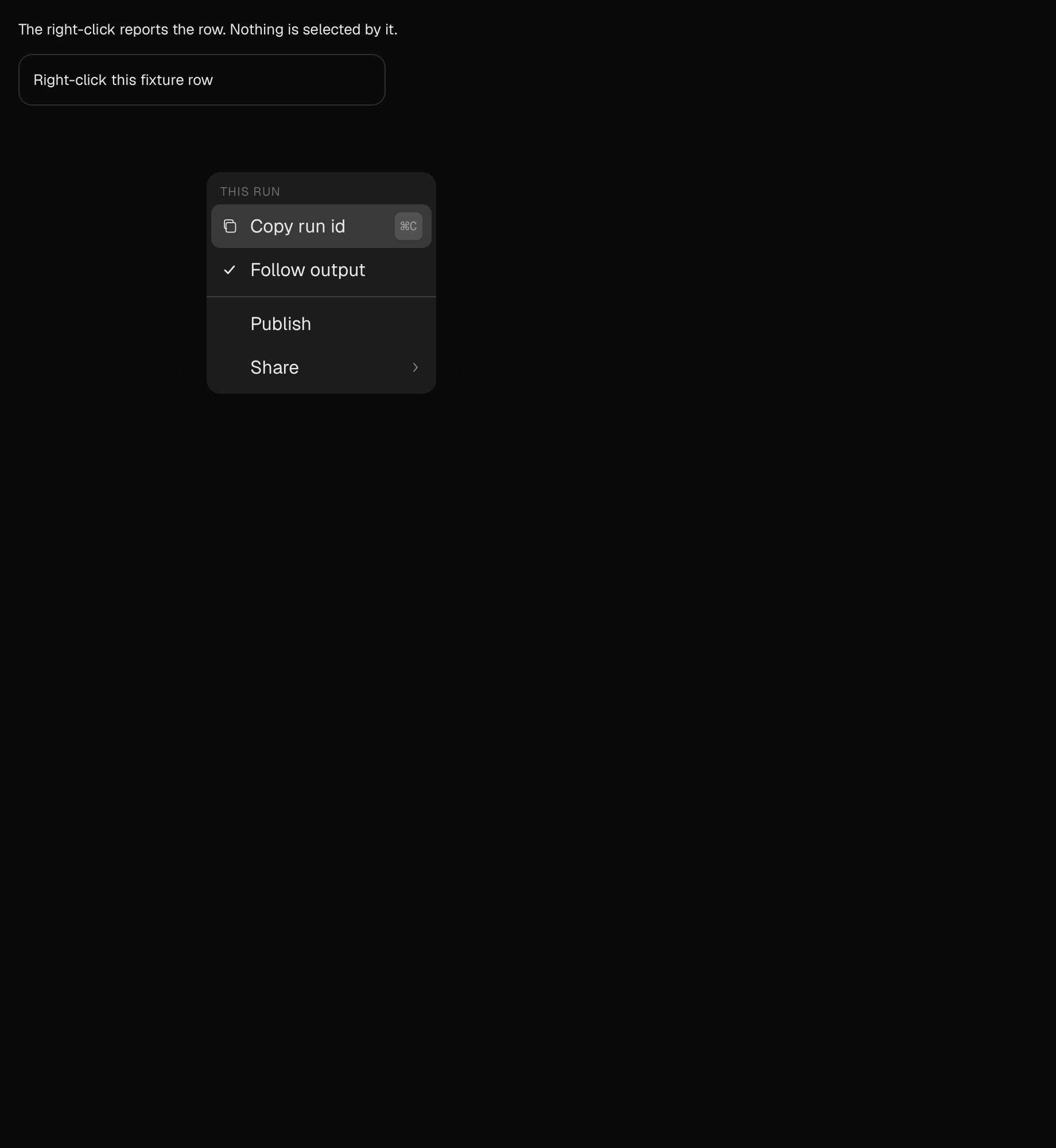 The context-menu scene