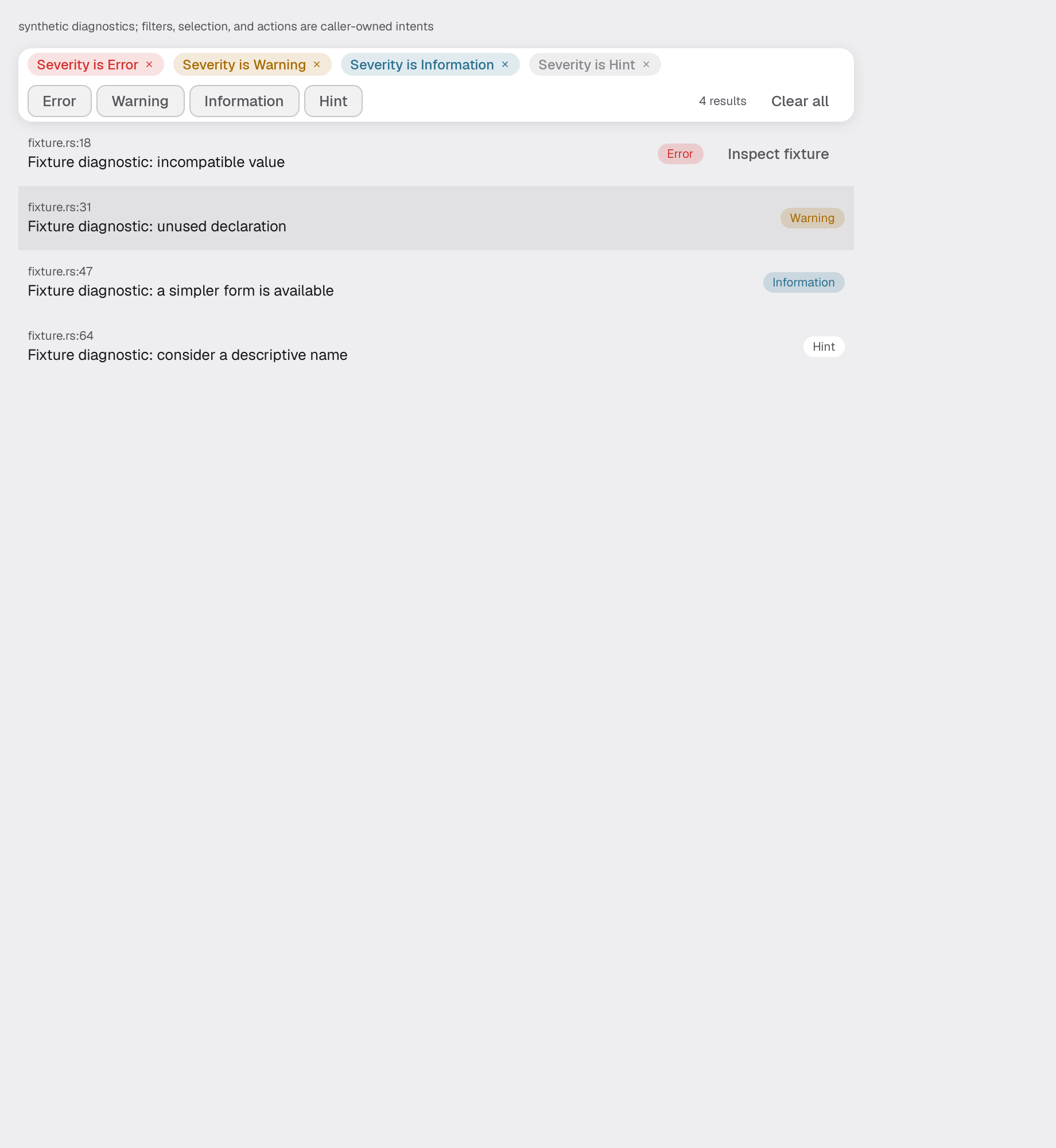 diagnostics-list in the light theme