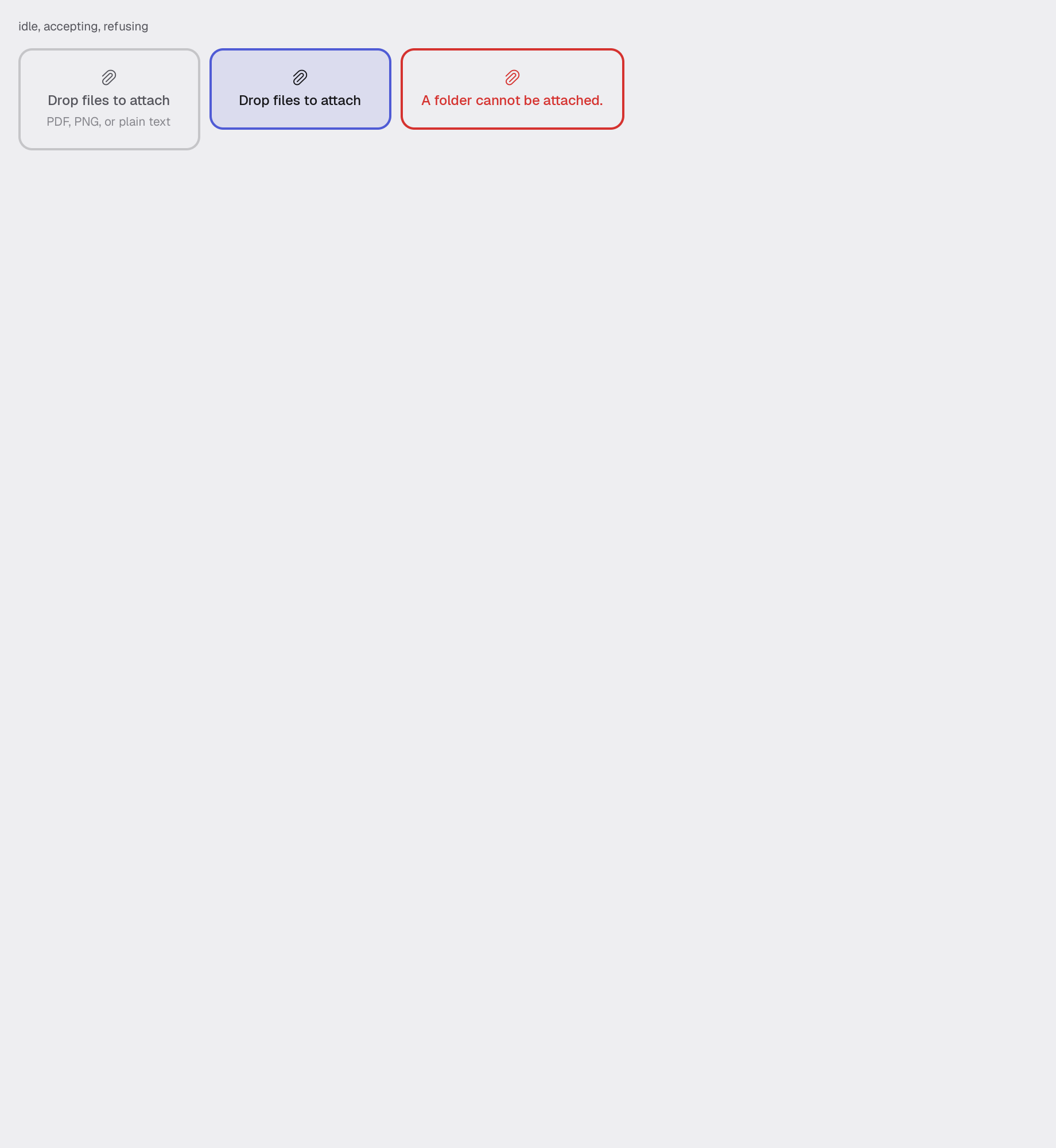 dropzone in the light theme