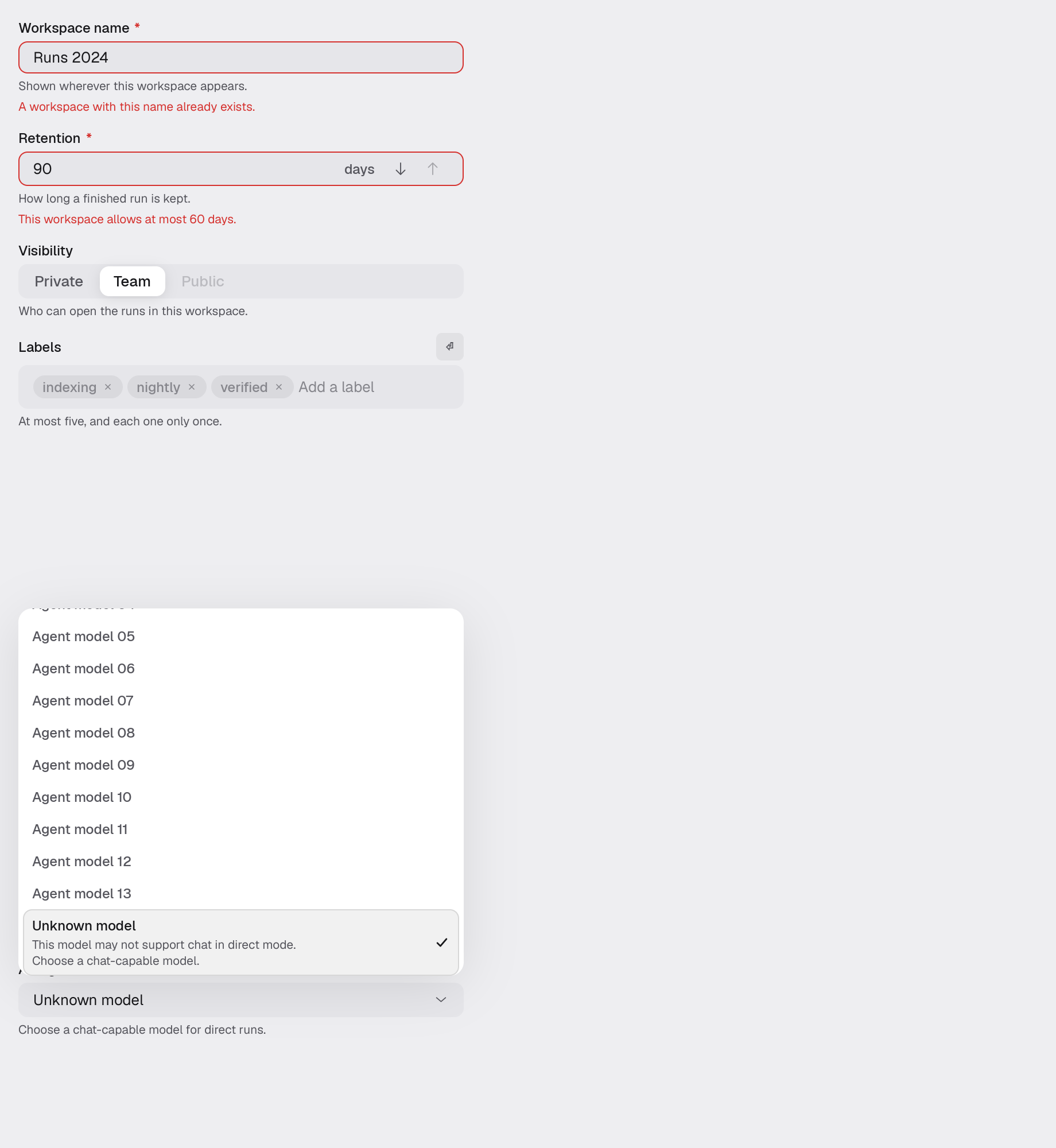 form in the light theme