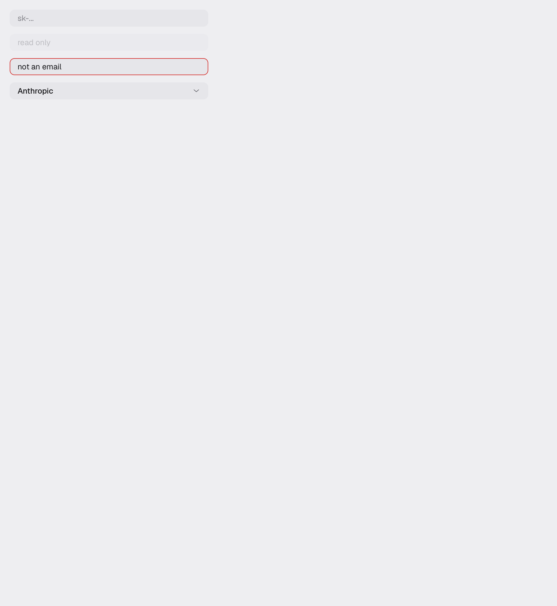 input in the light theme