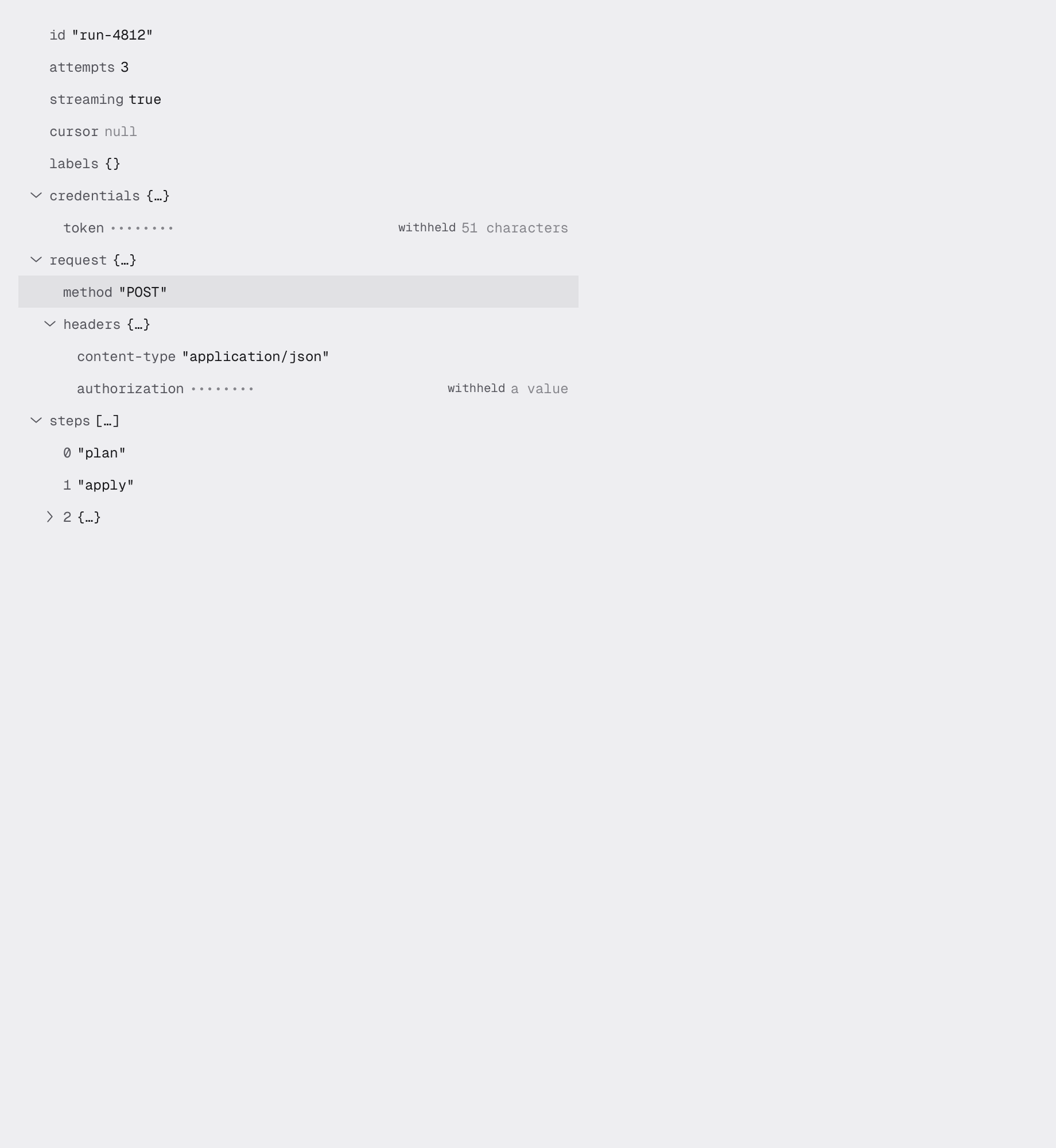 json-view in the light theme