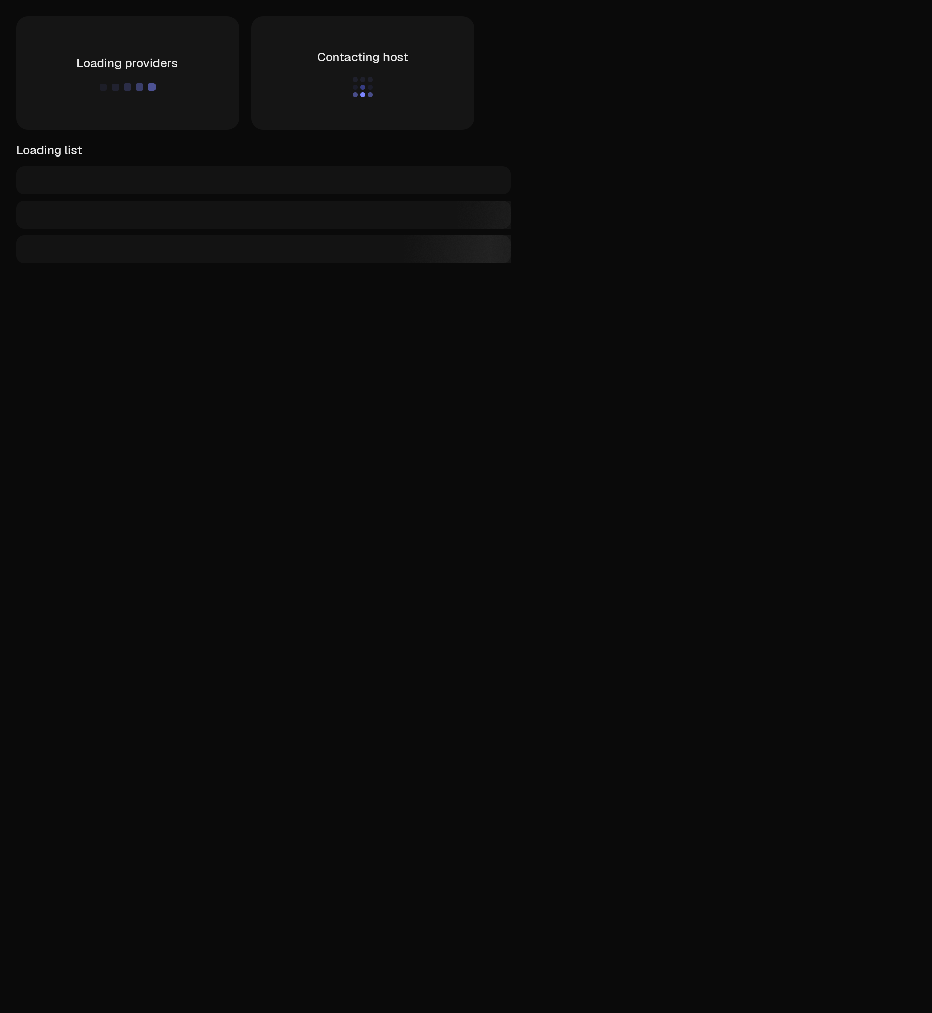 The loading scene