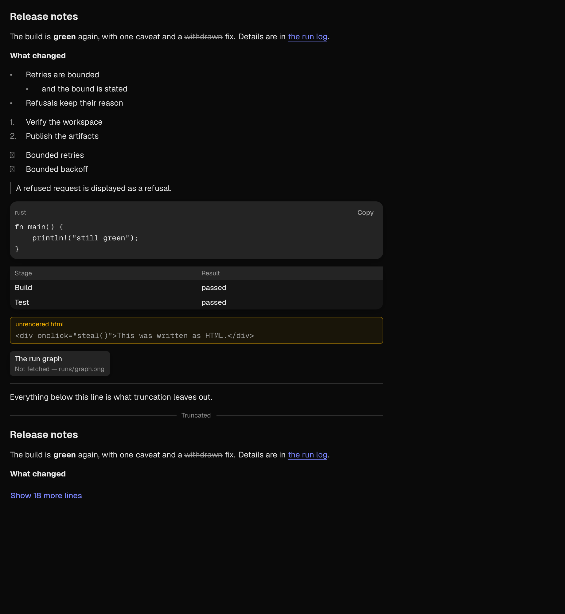 The markdown scene