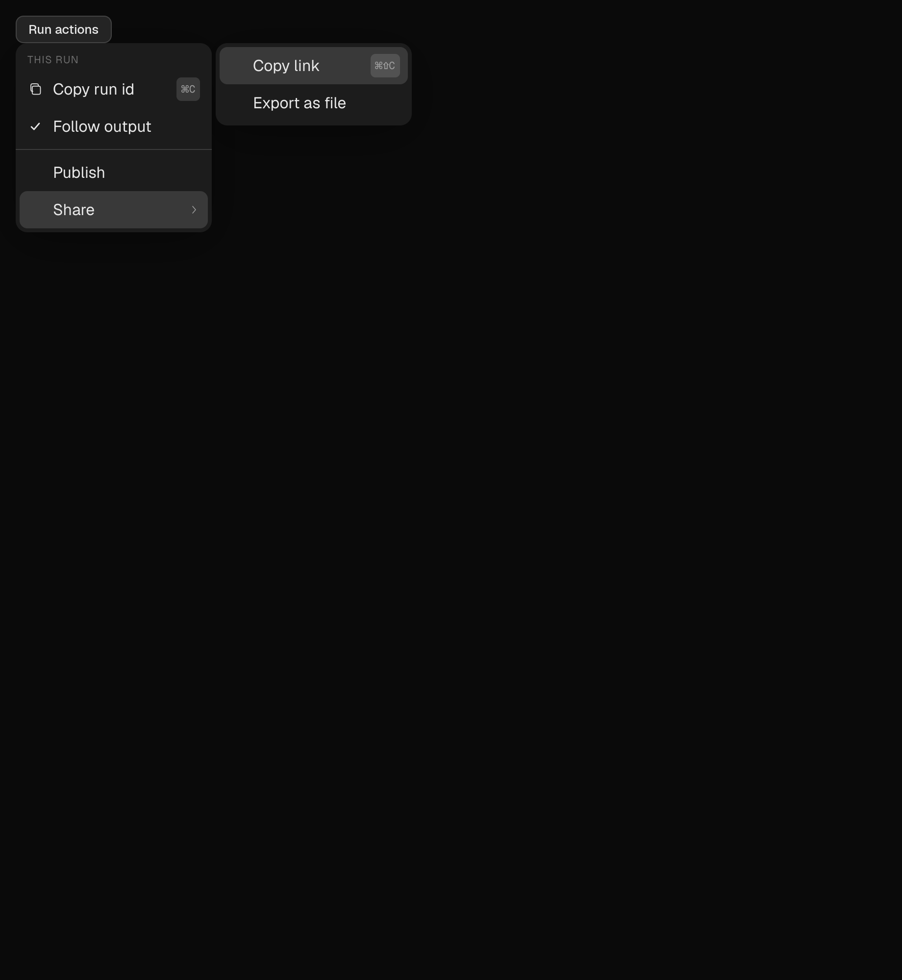 The menu scene
