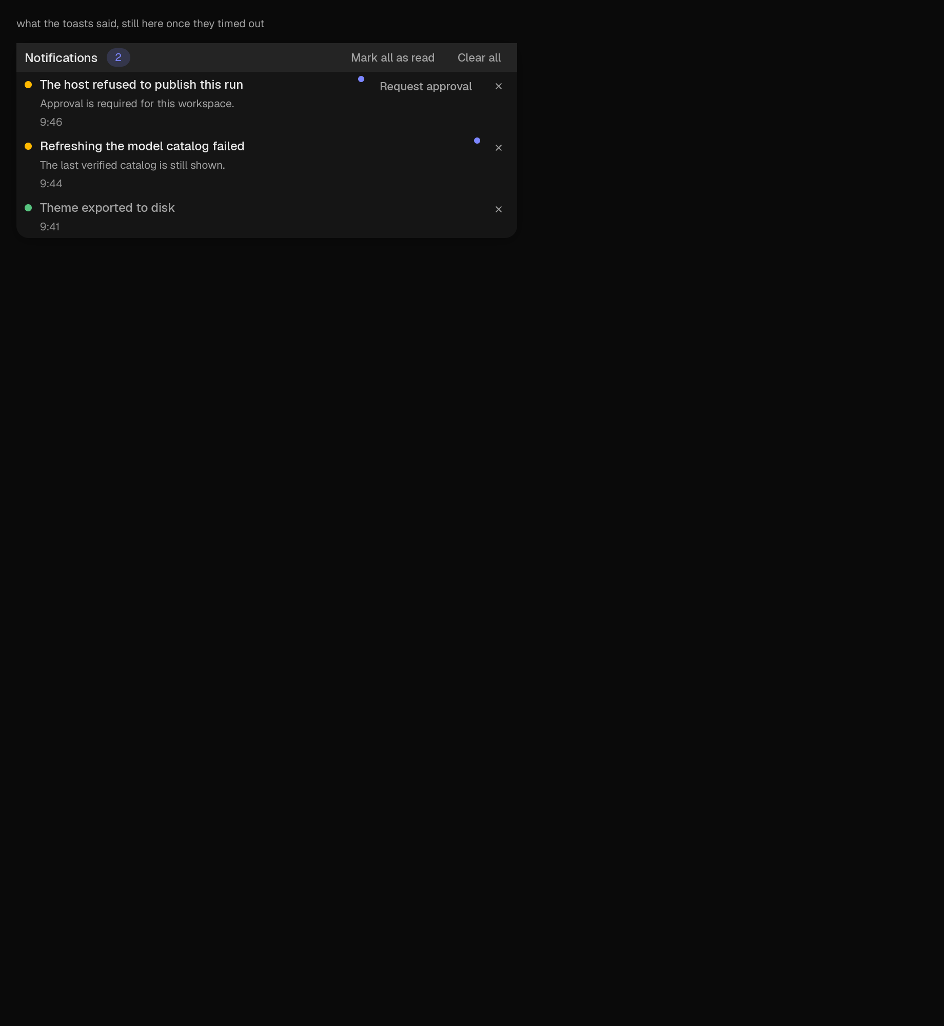 The notification-center scene