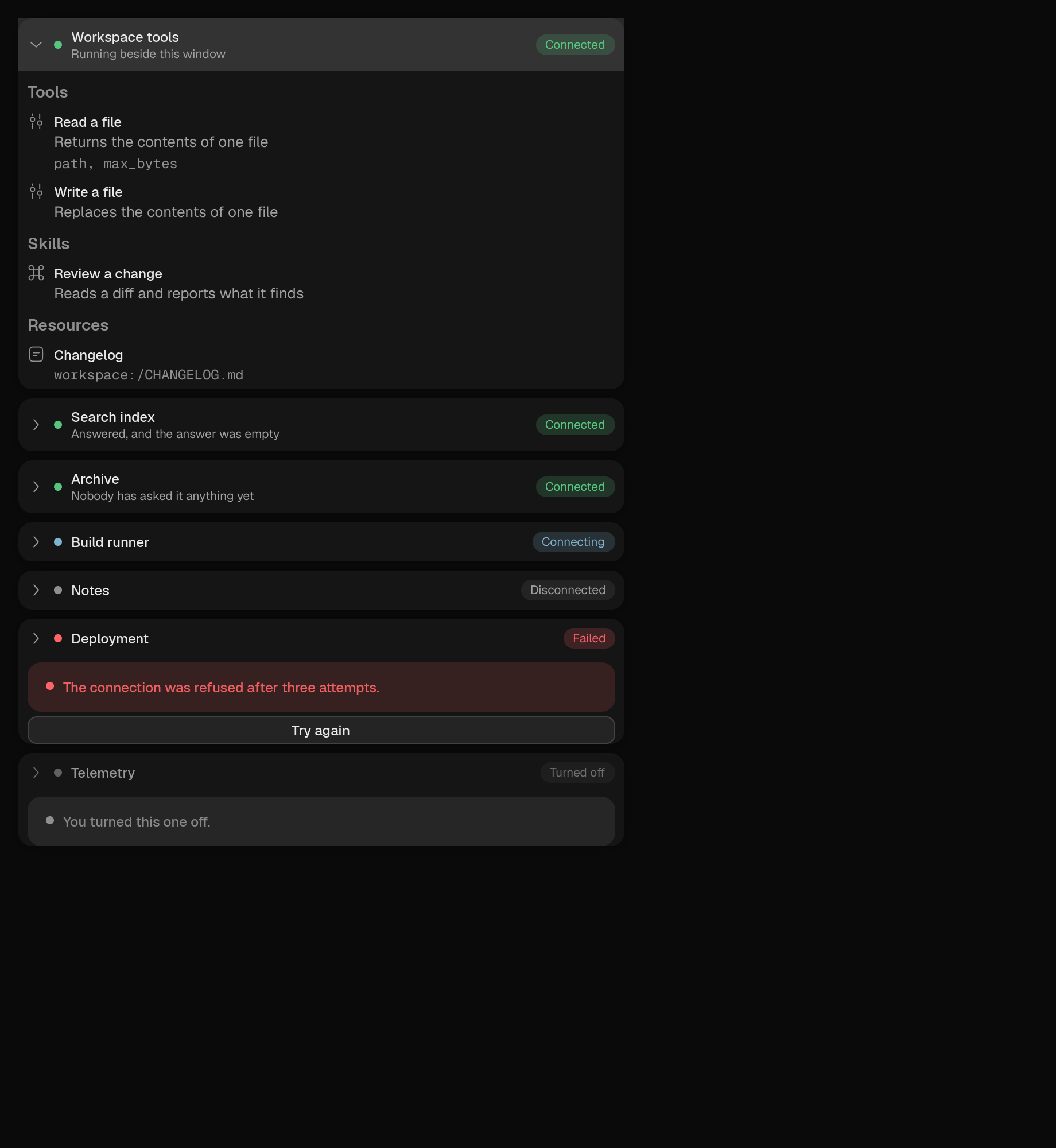 The server-list scene