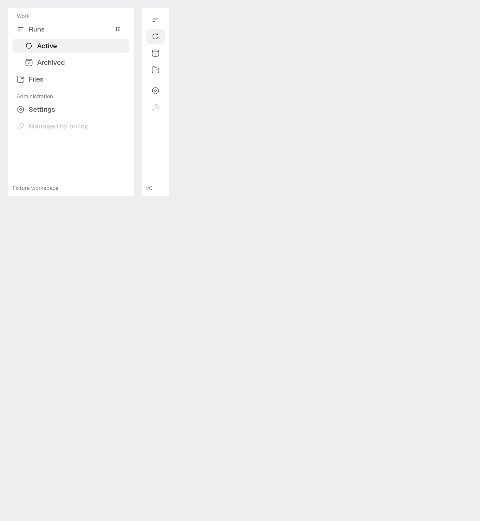 sidebar in the light theme