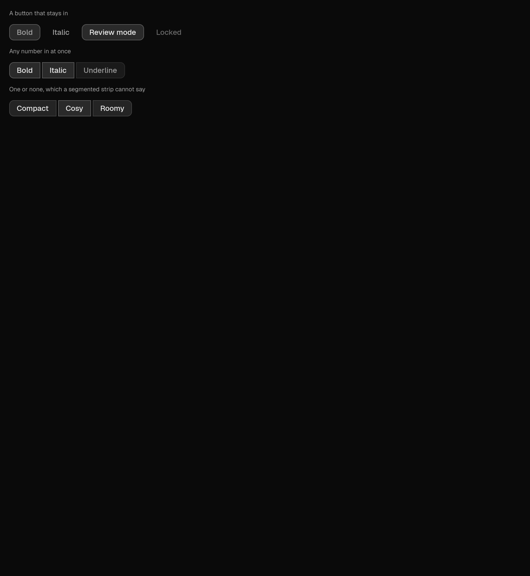 toggle in the dark theme