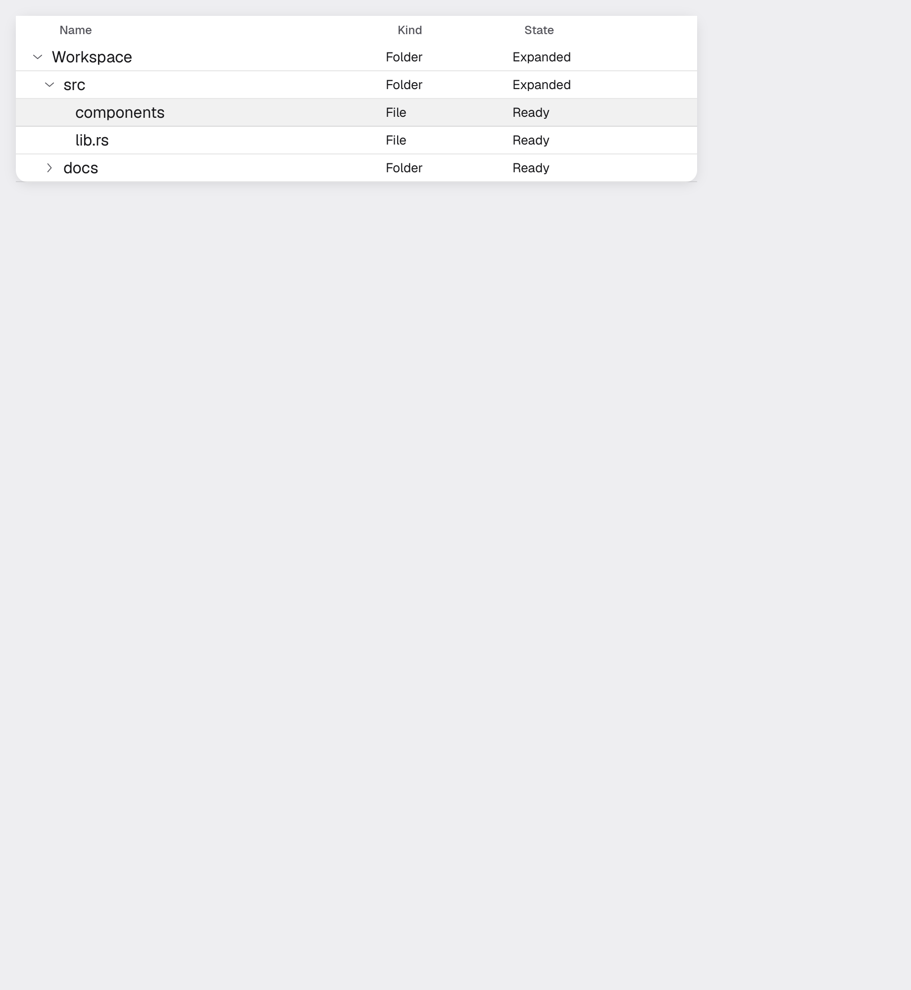 tree-grid in the light theme